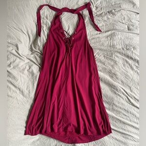 Urban Outfitters Maroon Halter Neck Dress